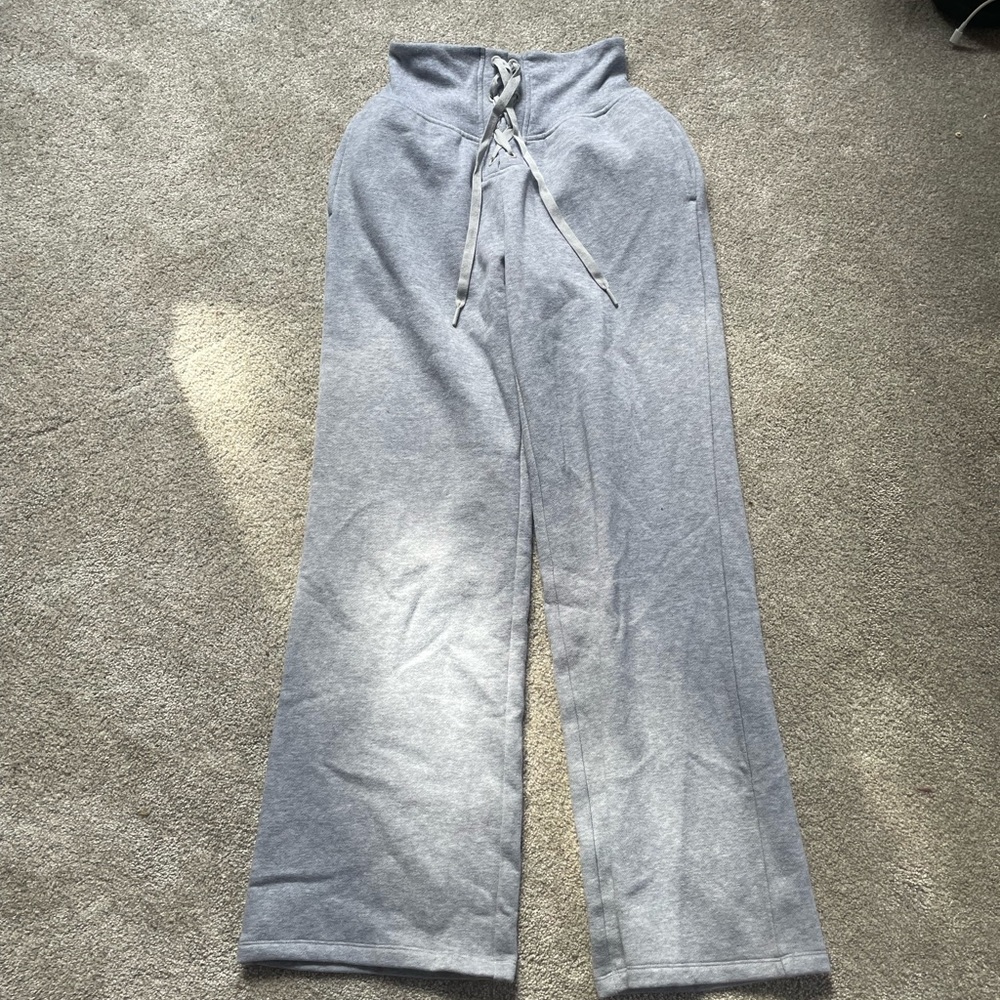 Wide-Leg Lace-Up Lounge Pants